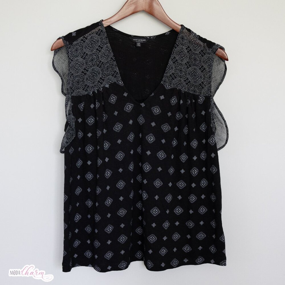 Flutter Ruffle Sleeve, Black